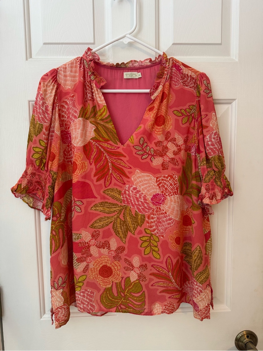 Eirene Blouse Callawassie Flowers Pink